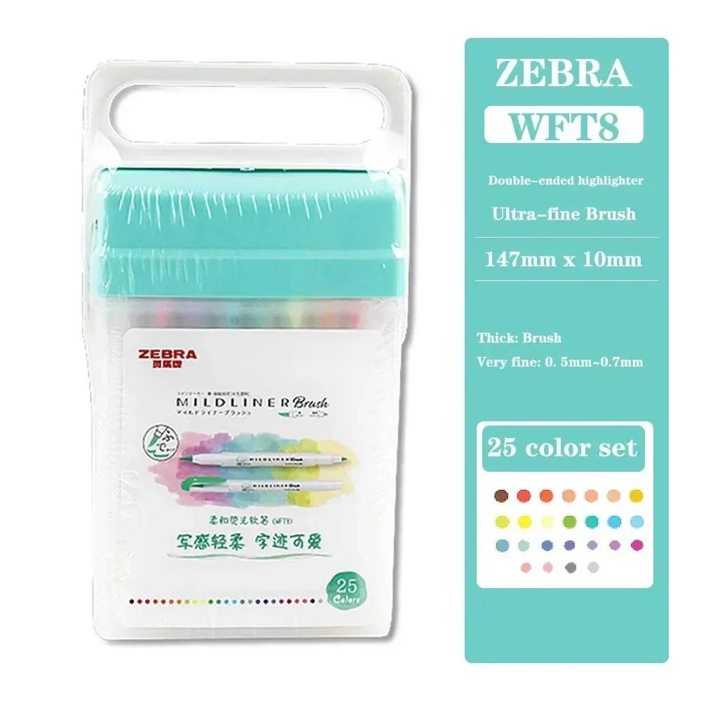 Zebra WFT8 Double-headed Highlighter Markers Pen WFT8 Soft Brush Painting  Colores Japanese Stationery Art Supplies | ChinaExpress